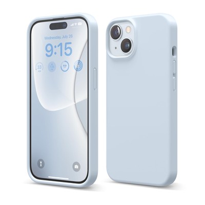 elago iPhone 14 Liquid Silicone Case Full Body Protective Cover 6.1'' Light Blue