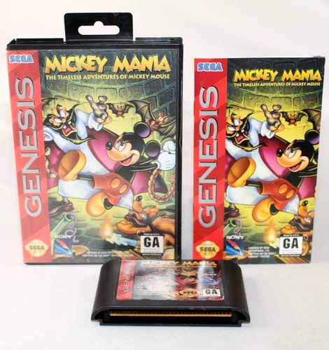 Mickey Mania Sega Genesis Complete CIB! Authentic! Good Condition! Nice!
