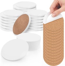 100 Pack Ceramic Tiles Crafts Coasters Round White Tiles Unglazed 4-Inches W/