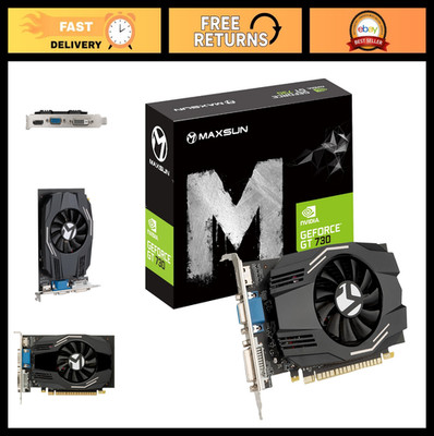 4GB Video Graphics Card GPU for PC, GDDR3, ITX Design, PCIe, DVI-I, HDMI, VGA, 4