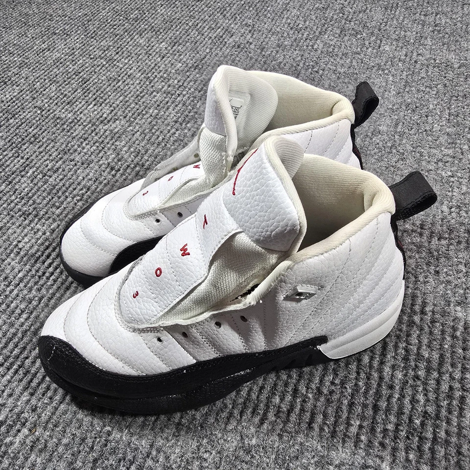 Air Jordan 12 Zapatos Retro Juveniles Talla 2.5Y Blanco Negro Rojo Baloncesto 151186-162 Foto 4 de 4