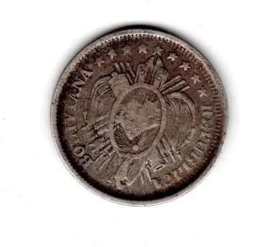 Bolivie Bolivia 20 VEINTE CENTs 1887 D°FINO SILVER ARGENT - Photo 1/2