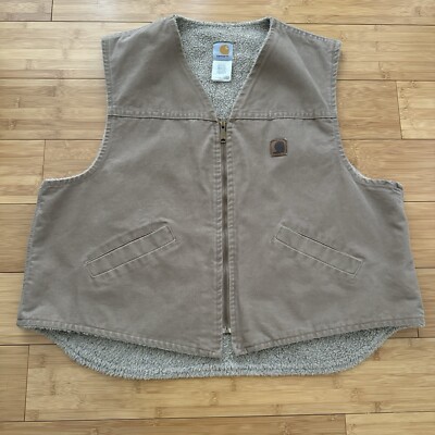 90’s Carhartt USA Vest Carhartt men's 90s vintage VO2 CHT faded brown quilt lined