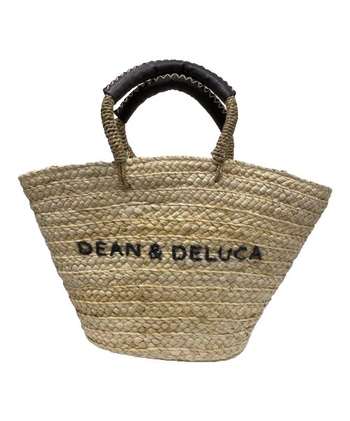 バッグ Dean & Deluca Woven Raffia Bag Raffia Handbag Basket Black and Natural Medium – Bags of the