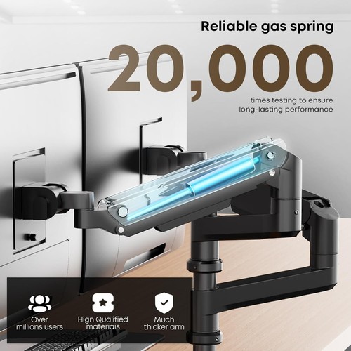 Support double moniteur robuste pour écrans 17-49 pouces - Ergonomique et mouvement complet - Photo 9/12