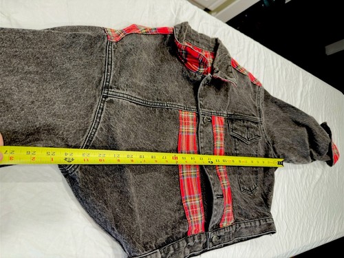 Paris Express Denim Jacket Womens Snap Retro denim Vintage 80s black - Imagen 10 de 13