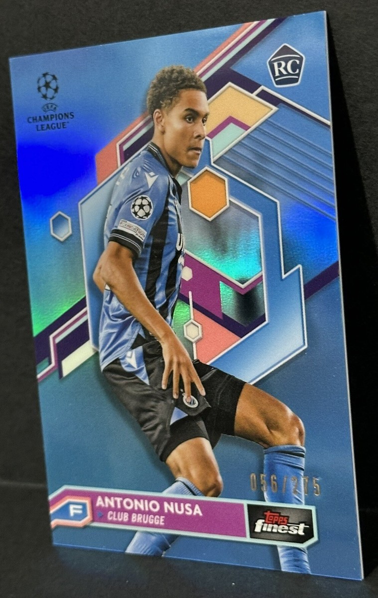 2022-23 Topps Finest UCL Brugge RC Antonio Nusa Sky Blue