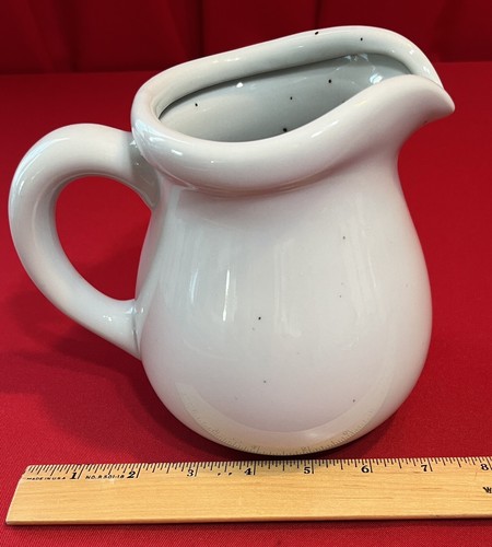Vintage Small White Speckled Galaxy Ceramic Pitcher - Picture 3 of 13