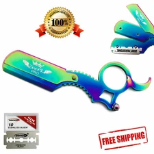 WET BEARD CUT THROAT BARBER STRAIGHT RAZOR BLADE HOLDER SHAVETTE + SHAVING BLADE