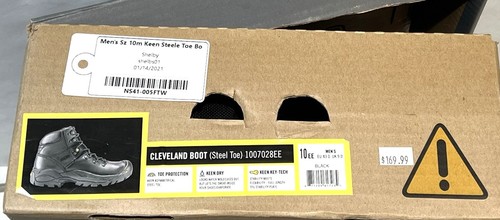 NEW Keen Men's Cleveland Waterproof Lace Up Hiking Boots Sz 10EE Black Steel Toe - Picture 11 of 12