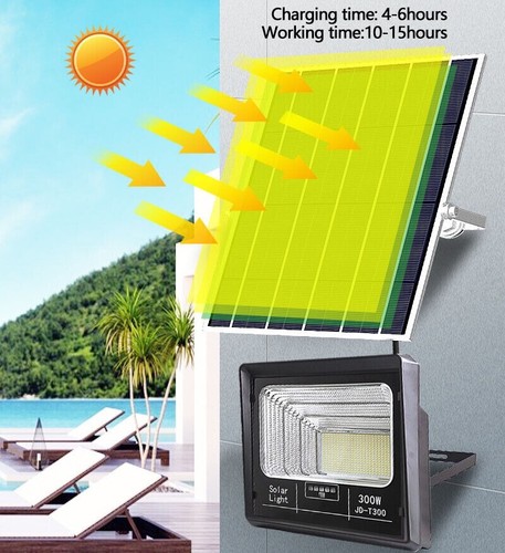 Faro LED Solare Per Esterni con Pannello Solare Indicatore Carica 100W 200W 300W - Foto 9 di 17