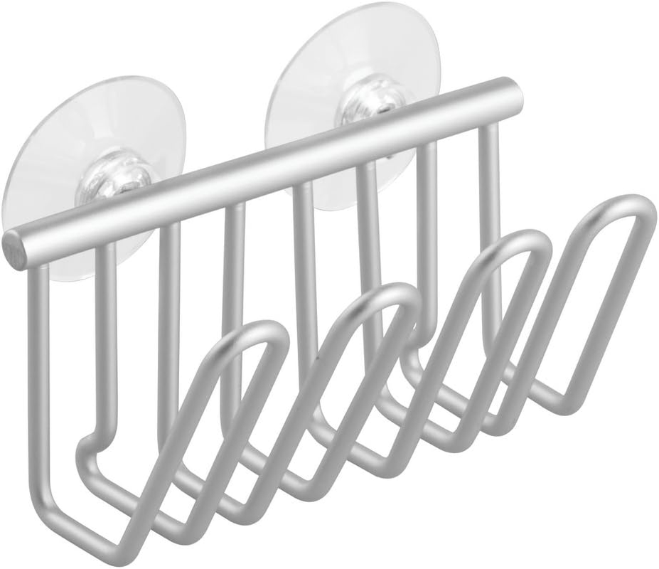 Metro Rustproof Aluminum Suction Sponge Holder for Kitchen Sink - Cradle, Silver