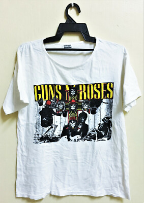 VINTAGE 80s GUNS N' ROSES ROCK METAL TOUR CONCERT PROMO T-SHIRT