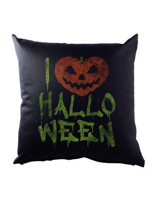 I Love Halloween Dekokissen Pumpkin Nightmare Face Witch Black Magic