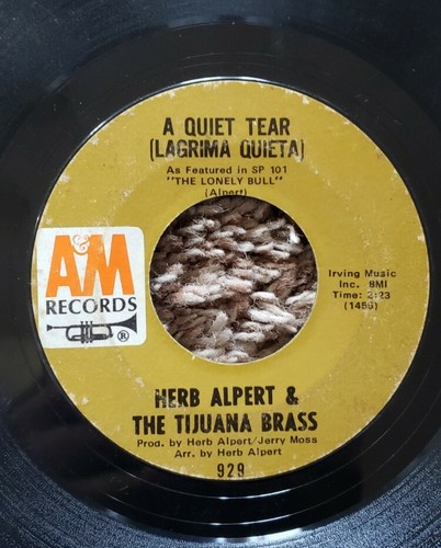 Herb Alpert This Guy's In Love With You A Quiet Tear 45 Vinyl - Picture 3 of 4