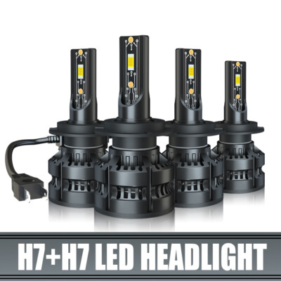 Fit For Saab 9-3 2004-2007 - 4PC 6000K LED Headlight High & Low Beam Bulbs Combo