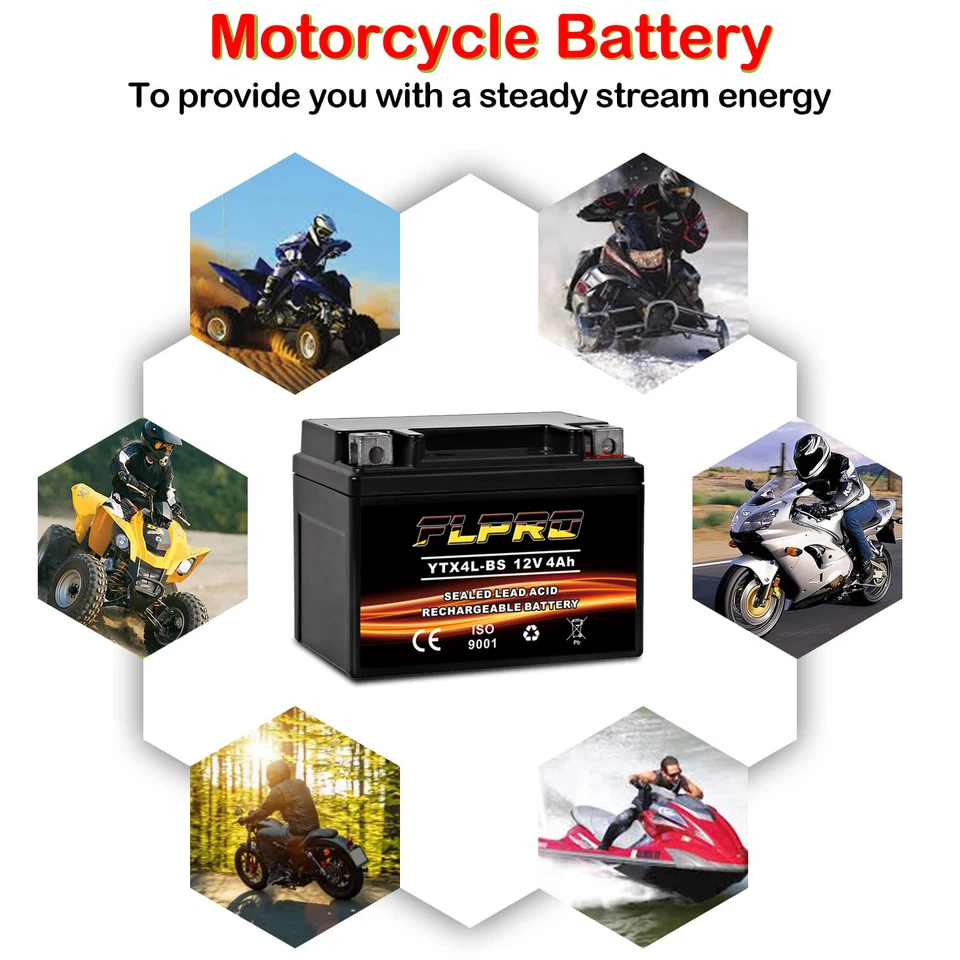 Batería de gel sellada YTX4L-BS YTZ5S 12V 4Ah para Husqvarna FC 250 350 450 2014-2017 Foto 4 de 4