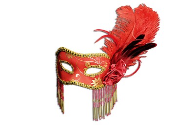 Augenmaske Venezia Maske Commedia rot/gold Cosplay Maskenball Karneval Halloween