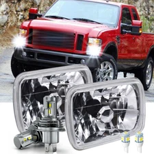 7"x6" LED Headlight Sealed Beam Square Headlamps for Ford F250 F350 Super Duty
