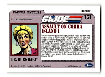1991 G.I. Joe Battles Trading Card Series 1 #151 Dr. Burkhart | eBay