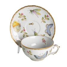 Anna Weatherley Spring in Budapest Tea Cup & Saucer Set Butterflies 24K Gold Rim