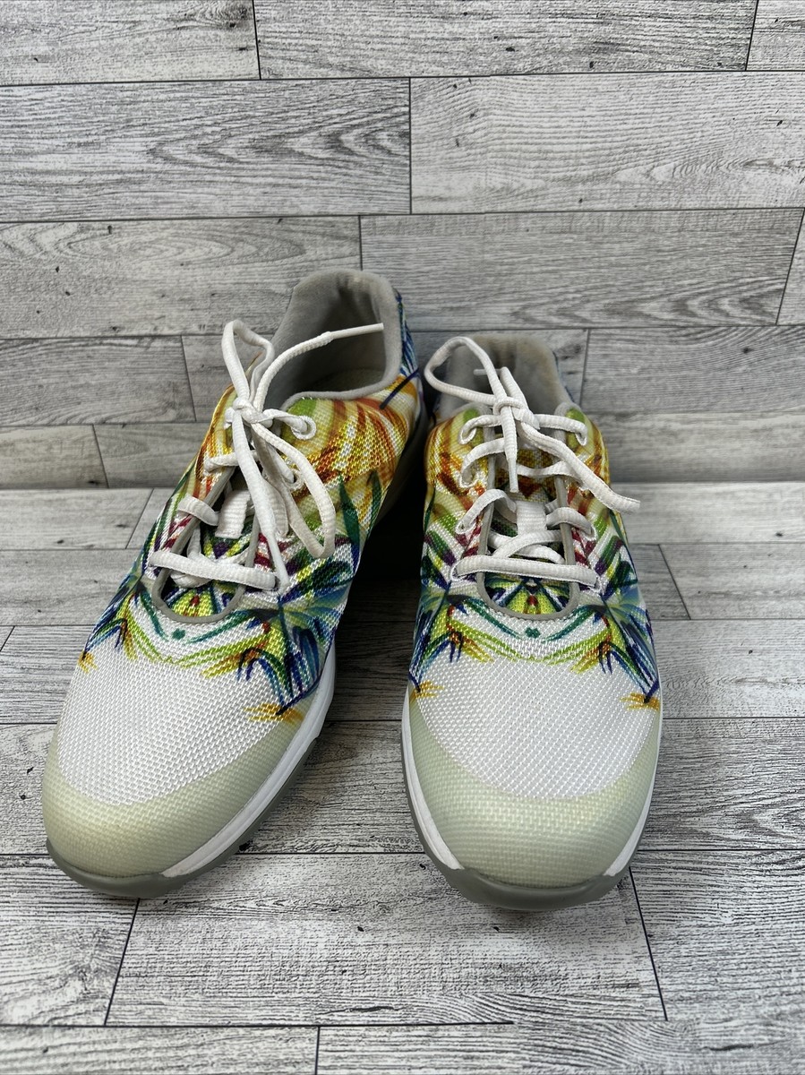 フットジョイ FootJoy Womens Leisure Golf Shoes White Blue Floral 92902 Lace up