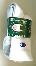Boys Youth Vintage RARE 3 Prs Champion Performance Sports Logo Crew Socks Sz 9-2