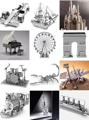 Metal Earth Puzzle 3D metallo Titanic Formula 1 Castello batteria Torre Eiffel