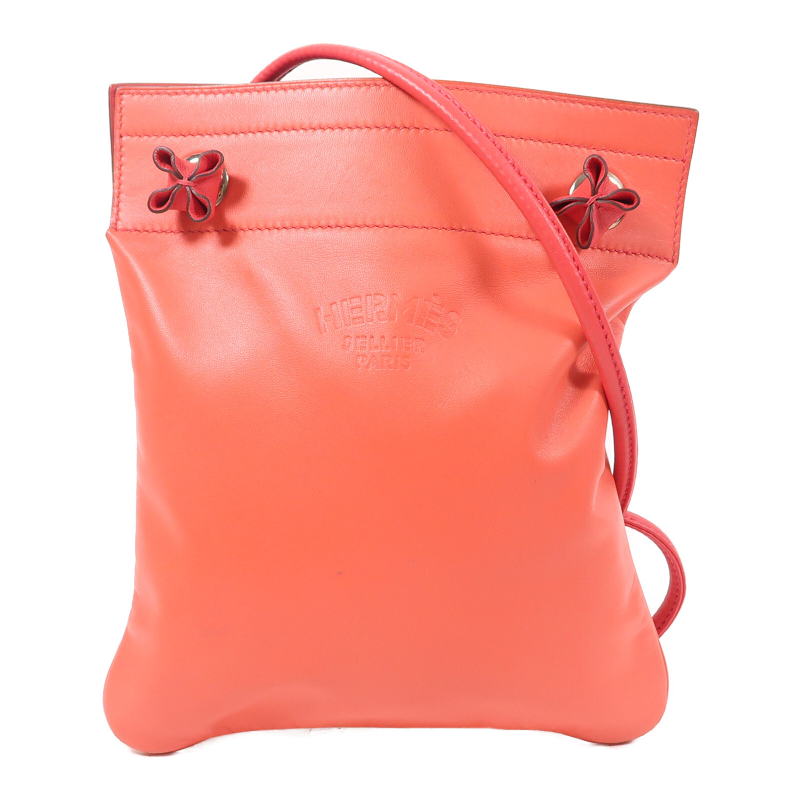 HERMES Aline Mini Shoulder Bag PHW Swift Leather Rouge de Coeur Red