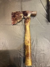 REALISTIC FOAM BLOODY WEAPON TOOL HALLOWEEN HORROR MOVIE HATCHET 