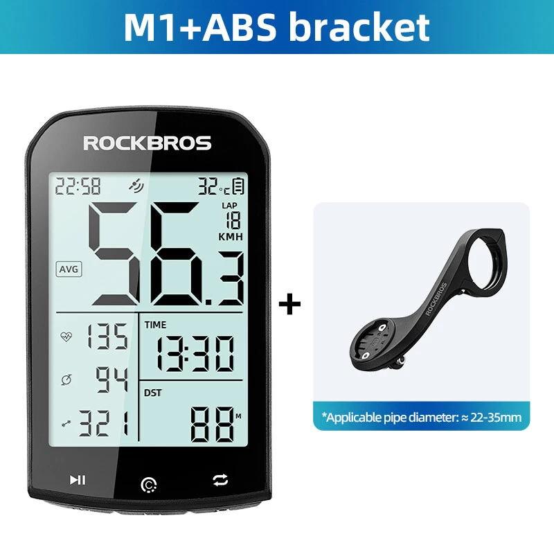 ROCKBROS M1 GPS Cycling Computer Wireless Bluetooth 5.0 IPX6 Waterproof ANT+ - Image 3 of 4