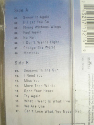 WESTLIFE RARE CASSETTE INDIA July 2003 - Picture 3 of 3