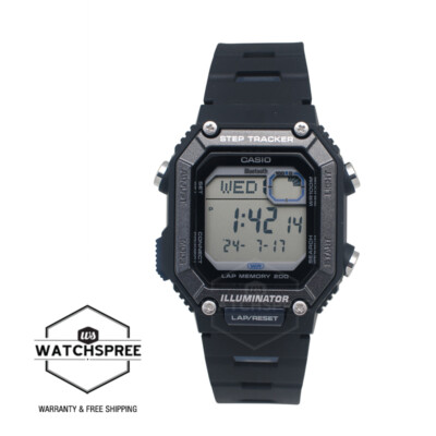 Casio Bluetooth  Step Tracker Dual Time Resin Black Band Watch WS-B1000-1A
