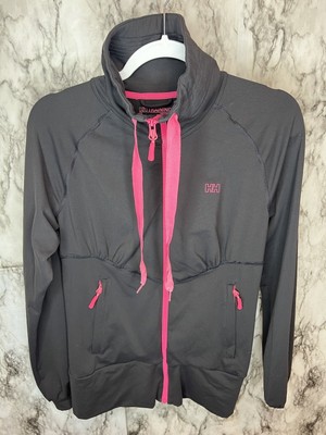 Helly Hansen Full Zip Active Training Jacket Gray Pink Size Women s Medium