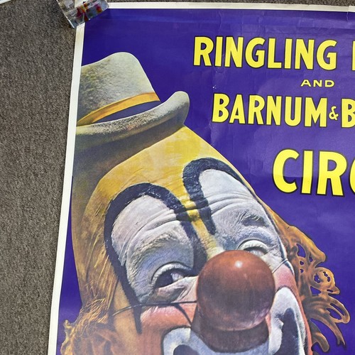 VTG 1969 RINGLING BROS BARNUM BAILEY CIRCUS Poster SIGNED BY LOU JACOBS Clown - Picture 8 of 22