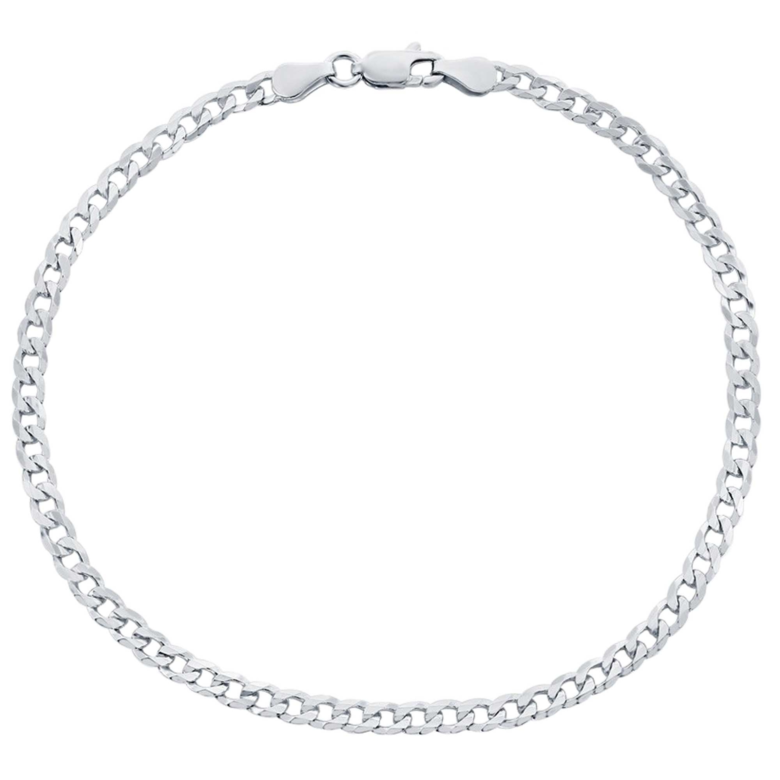 Классический женский браслет на ножку из стерлингового серебра с родиевым покрытием 35 мм в кубинском стиле Q-5768-9 7790₽