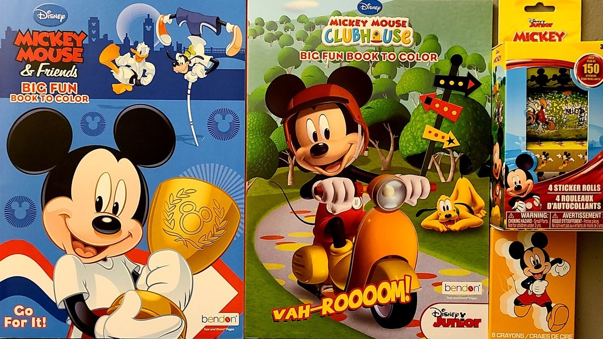 Disney Mickey Mouse Set Of 2 Coloring & Activity Books w/ Stickers
