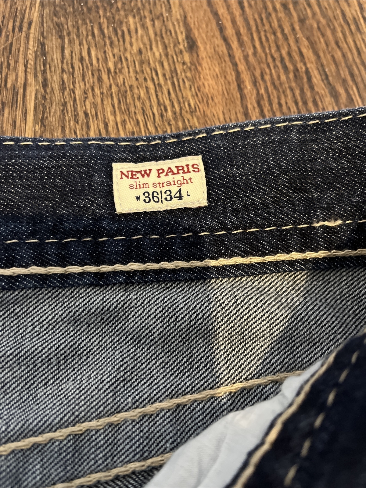 MEK DNM Jeans Men’s 36x34 New Paris Slim Straight Dark Blue Indigo Button Fly - View 7