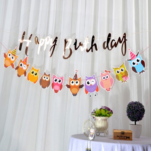 2 Pcs Owl Pull Flower Child Baby Children Banners Hanging Decoration - Picture 7 of 11
