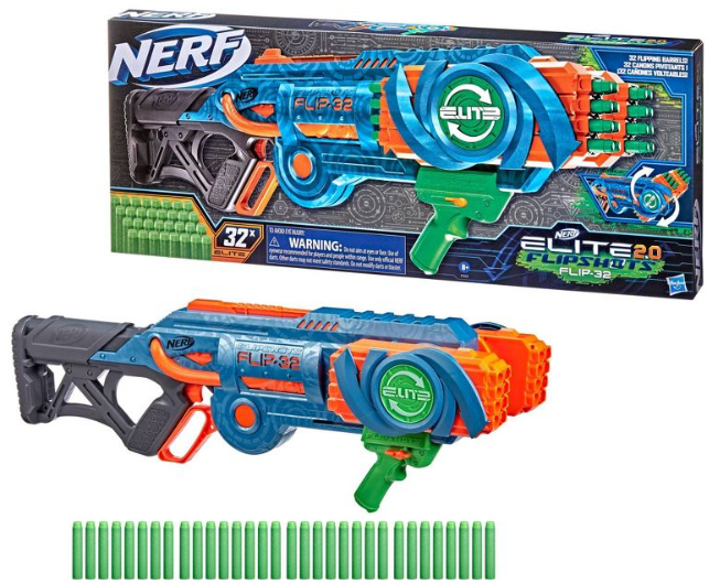 Nerf Elite 2.0 Flipshots Flip-32 Blaster, 32 Dart rotating Barrels