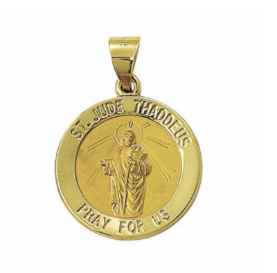 14K GOLD ROUND ST. JUDE MEDAL PATRON HOPELESS CAUSES NECKLACE | eBay