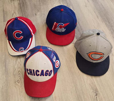 Lot of 4 Chicago Cubs Hats Caps American Needle New Era Fan Favobite Adjustable