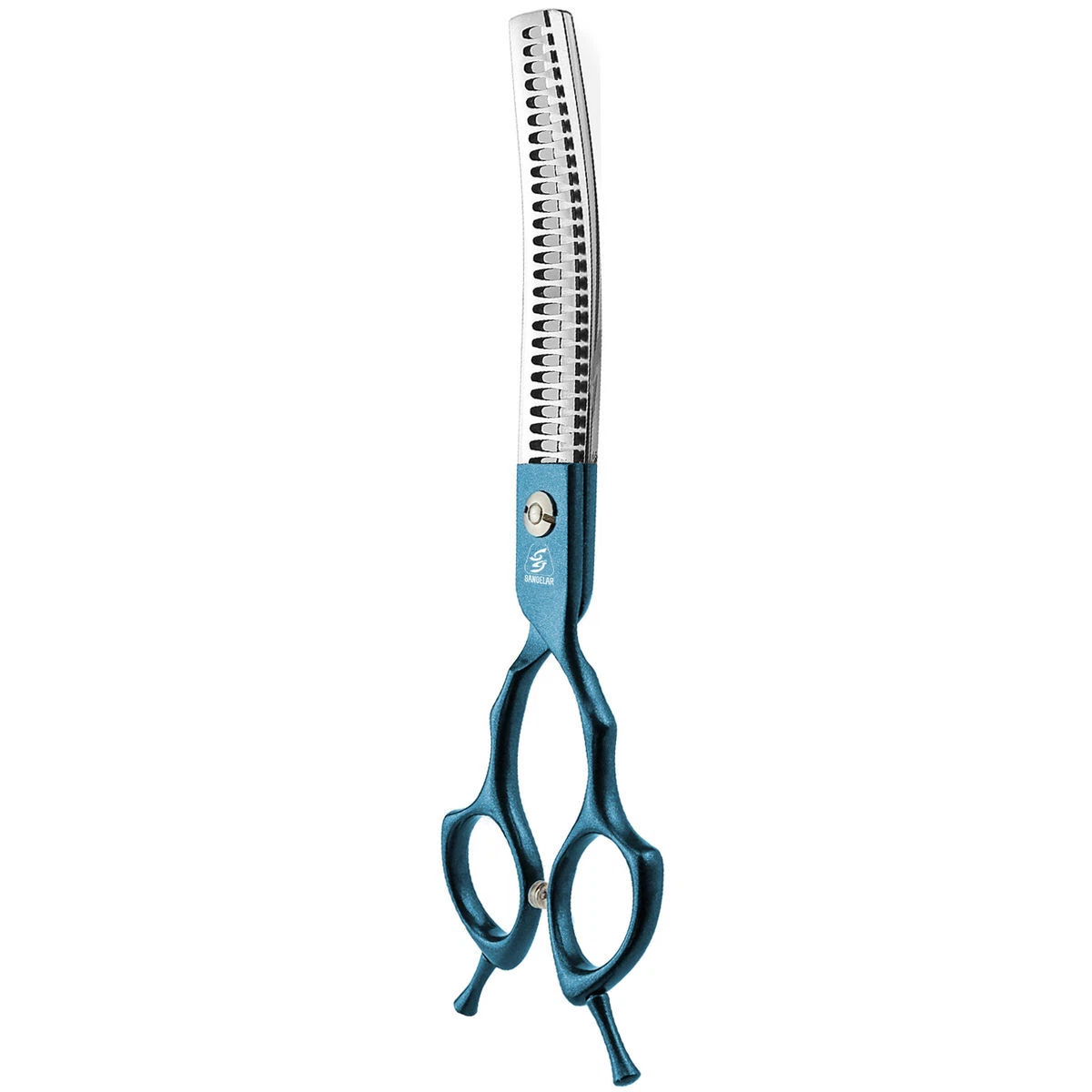 Sangelar 6.5 inch Blue Curved Pet Grooming Shears,Removes 20%-35% and 45%-60%