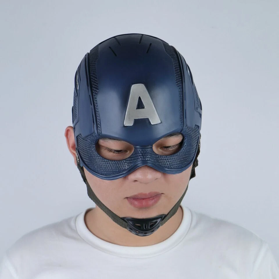Captain America Helmet Endgame Steve Rogers Cosplay Superhero Mask PVC - Image 2 of 4