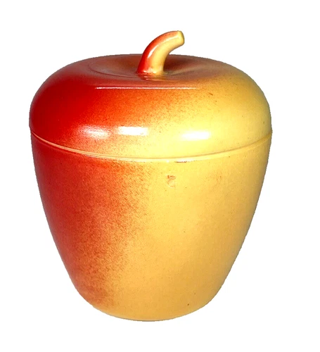 Vintage Hazel Atlas Apple Sugar Bowl Jam Jar Milk Glass 1950's