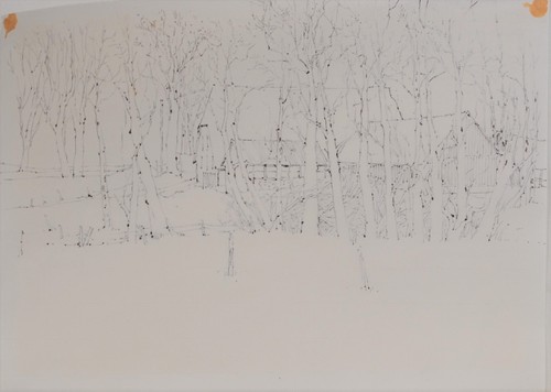 Eva Kausche-Kongsbak /Original Zeichnung Farbstift / Worpswede Waakhausen/1977 - Bild 5 von 5