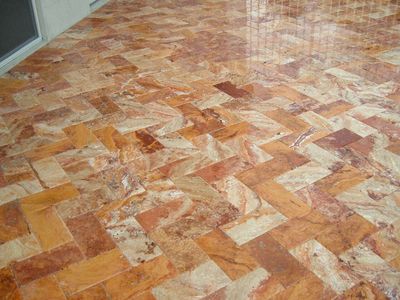 MARBLE  PAVERS AUTUMN BLEND COLOR TUMBLED 6X12 driveways walkways