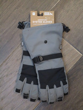 EDDIE BAUER UNISEX ADVENTURE SYSTEM GLOVES IN SLATE GRAY/BLACK SIZE MEDIUM NEW