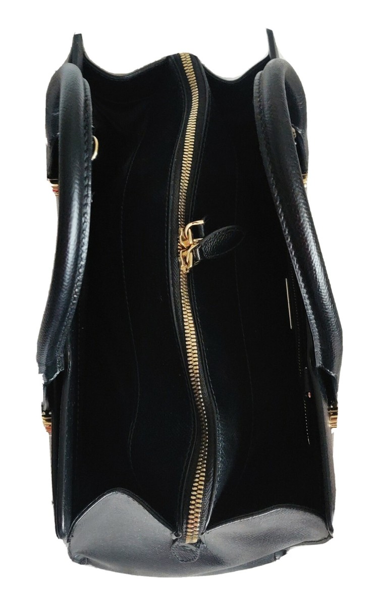 Salvatore Ferragamo Today Black Pebble Calf Leather Satchel Salvatore Ferragamo Today Black Pebble Calf Leather Satchel