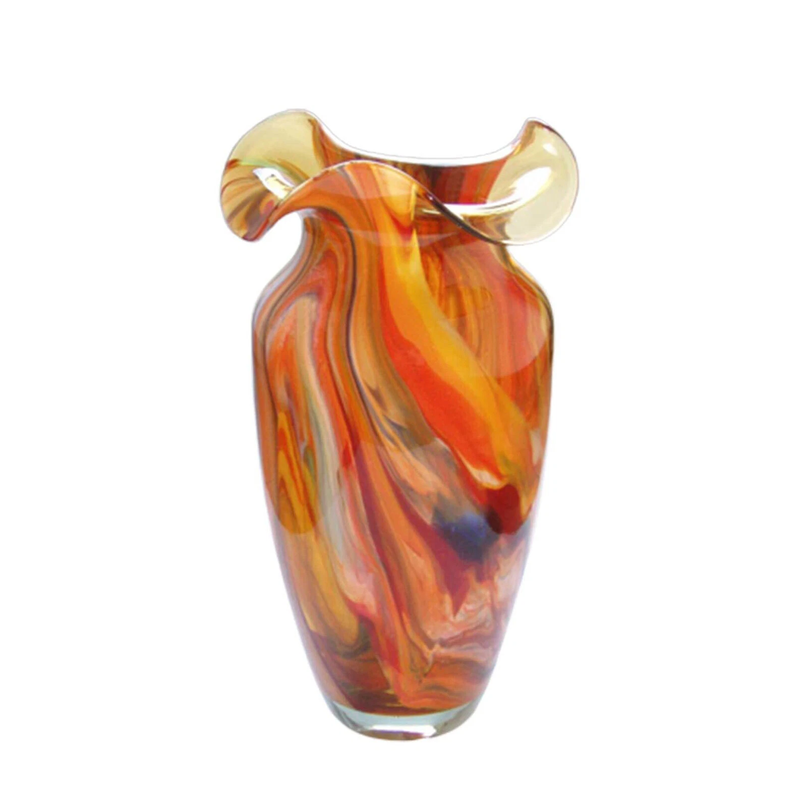 Elegant and Modern Decorative Classical Glass and Marble Vase - 15" Vase, Leila